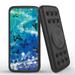 INFUZE Qi Wireless Portable Charger for Cricket Debut External Battery (12000 mAh 18W Power Delivery USB-C/USB-A Quick Charge 3.0 Ports Suction Cups) - Sparkling Blue Butterfly Vines