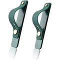 2pcs Portable Telescopic Finger Strap Bracket Universal Silicone Phone Holder with Expanding Stand Stick-on Cell Phone Grip Holder with Stretching Loops for iPhone Android Smartphone (Dark Green)
