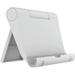 Cell Phone Stand for Desk Foldable Desk Phone Holder Stand for Office Kitchen Travel Mobile Phone Stand for Tablet Stand Phone Dock Cradle Compatible with iPad Switch All Smartphone (White)