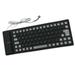 Portable Silent Foldable Silicone Keyboard USB Wired Flexible Soft Waterproof Roll Up Silica Gel Keyboard for PC Laptop