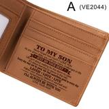 HRSR To My Son From Dad Father Wallet Christmas Birthday Graduation Wedding Xmas Gift Letter Engraved Letter Wallet(A)