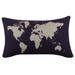 PhoneSoap Burlap Pillow Blue Cushion Covers World Map Dark Cases Pillow Case Pillow Cases Standard Size Cotton Dark Blue