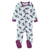 Leveret Kids Footed Cotton Pajama Unicorn Purple 2 Year
