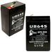 2x Pack - Compatible Exide S300 Battery - Replacement UB645 Universal Sealed Lead Acid Battery (6V 4.5Ah 4500mAh F1 Terminal AGM SLA) - Includes 4 F1 to F2 Terminal Adapters