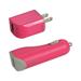 Iphone Se/ 5s/ 5 1 Amp 3-in-1 Car R Wall Adapter With Cable In Hot Pink