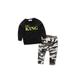 New Cute Baby Boy 2Pcs Outfits Toddler Kids Cotton Letter Tops+ Camouflage Pants Suits 1-6 Years