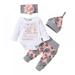 Newborn Little Baby Girl Going Home Outfit Fall Winter Clothes for Babies Coming Home Romper Trousers Headband Hat 4 Outfits