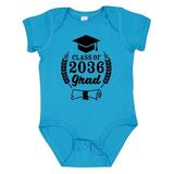 Inktastic Class of 2036 Grad with Diploma and Graduation Cap Boys or Girls Baby Bodysuit