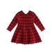 Dewadbow Kid Knitted Sweater Skirt Long Sleeve Round Neck One Piece Skirt