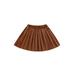 Toddler Baby Girls Leather Skirts Solid Pleated High Waist Faux Leather Mini Skirt Kids Clothes