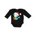 Inktastic Christmas Bird Blue Bird Bird With Present Boys or Girls Long Sleeve Baby Bodysuit