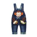 KIDSCOOL SPACE Baby Boy 3D Monkey Jean Leisure Overalls 6M