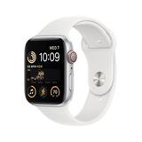 Apple Watch SE (2nd Gen) GPS + Cellular 44mm Silver Aluminum Case with White Sport Band - S/M