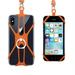 2 In 1 Cell Phone Silicone Lanyard Strap Case Holder With Detachable Neck Strap Universal For Smartphone Orange