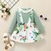 Jerdar Infant Girls Tops Skirt Outfit Sets Toddler Girls Cute Or Solid T-Shirt Tops and Floral Suspender Skirts Outfits Little Girls Top Infant Skirt Set Green (4-5 Years)