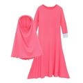 Baby Girls Ramadan Abaya With Hijab Full Length Robe Burka Maxi Little Kid Toddler Baby Girl Dresses