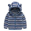 Dadaria Toddler Sweater 6Months-4Years Toddler Baby Boys Girls Stripe Camouflage Plush Cute Bear Ears Winter Hoodie Thick Coat Jacket Blue 2-3 Years Toddler