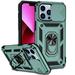 iPhone 12 Pro Max Case Dteck Shockproof Rubber Rugged Case Hybrid Hard Ring Holder Kickstand Slide Camera Lens Protector Cover for Apple iPhone 12 Pro Max Darkgreen