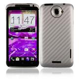 Skinomi Carbon Fiber Silver Skin Cover+Screen Protector for HTC One X (AT&T)