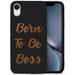 Wood phone case for iPhone XR compatible protective cell phone cover shockproof slim fit laser engraved Born To Be Boss design Black wood case for Men & Women by CaseYard