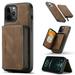 Allytech Wallet Case for iPhone 11 Pro 6.1 inch 2019 Zipper Vegan PU Leather Shockproof Kickstand Magnetic Case with Card Holder Slots Detachable Purse Cover for iPhone 11 Pro 2019(6.1 ) Brown