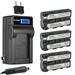 Kastar 3-Pack NP-F570 Battery and LCD AC Charger Compatible with Sony CCD-TR3000 CCD-TR3100 CCD-TR3200 CCD-TR3300 CCD-TR411 CCD-TR412 CCD-TR413 CCD-TR414 CCD-TR415 CCD-TR416 CCD-TR425 CCD-TR427