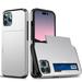 Suitable For iPhone14 Pro Mobile Phone Case Slide Card 2-in -1 Anti-fall Wallet Protective Cover Silver