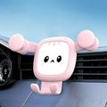 Deyuer Car Phone Holder Universal 360 Degrees Rotating Cartoon Lovely Cat Car Air Vent Phone Gravity Support Bracket for Smartphone Pink