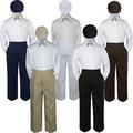 4pc Silver Bow Tie Party Suit Pants Set Formal Baby Boy Toddler Kid S-7