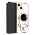 Mantto Cute Case for iPhone 11 Pro Ultra Slim Astronaut Hidden Stand Case Gold Plating Frame Shockproof Case with Kickstand Case White For iPhone 11 Pro