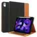 iPad Pro 12.9 Case 2022/2021/2020/2018 iPad 12.9 Inch Pro Case 6th/5th/4th/3rd Generation w/Pencil Holder Folio Stand Protective Cover w/Auto Sleep/Wake Multiple Viewing Angles Black/Brown