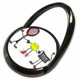 3dRose Funny Cute Tennis Racket Ball and Net Cartoon Characters - Phone Ring (phr_263687_1)