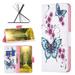 Elepower Wallet Case for iPhone 14 2022 PU Leather Case Card Slots & Cash Pocket Color Painting Luxury Patterns Kickstand Shockproof Magnetic Closure Full-protective Case Peach Blossom Butterfly