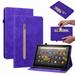 Tablet Case Compatible with Amazon Fire HD10/HD10plus 2021 Quality PU Leather Stand Cover with [Multiple Viewing Angles] [Wake/Sleep Enabled] [Zipper Pocket] 11th Generation 10.1 inch Purple