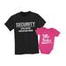 Big Brother & Little Sister Siblings Set Security For My Little Sister Shirts Toddler Kids T-Shirt Black 2T / Baby Bodysuit Wow pink 18M (12-18M)