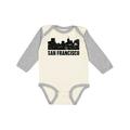 Inktastic San Francisco Skyline with Grunge Boys or Girls Long Sleeve Baby Bodysuit