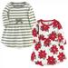 Touched by Nature Baby and Toddler Girl Organic Cotton Long-Sleeve Dresses 2pk Poinsettia 6-9 Months