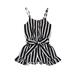 Canrulo Toddler Kids Baby Girls Clothes Strap Stripe Romper Jumpsuit Summer Outfits Sunsuit Black 4-5 Years