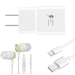 OEM EP-TA20JBEUGUS 15W Adaptive Fast Wall Charger for Xiaomi Poco F2 Pro Includes Fast Charging 10 FT USB Type C Charging Cable and 3.5mm Earphone with Mic â€“ 3 Items Bundle - White