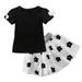 Baby Kid Girls Short Sleeve Bowknot T-Shirt Top+ Floral Pleated Skirt Outfits Set for 1-6 Years Old