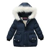 FRSASU Kids Coat Clearance Children Kids Girls Winter Windproof Coat Hooded Coats Jacket Zip Thick Warm Snow Hoodie Outwear