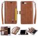 iPhone 6 Case iPhone 6s Case Multi-Functional Handbag Magnet Stand Folio PU Leather Credit Card Holder Flip Cover Inner Soft TPU Zipper Wallet Protective Case for Apple iPhone 6 /6s 4.7 inch Brown