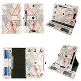 Gold Pink Marble tablet case 7 inch for Zeki 7 7inch android tablet cases 360 rotating slim folio stand protector pu leather cover travel e-reader cash slots