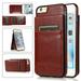 Allytech iPhone SE 2022 Wallet Case iPhone SE 2020 Case iPhone 8 7 Case Slim PU Leather Cards Slots Full Protection Shockproof Wallet Case Cover for Apple iPhone SE 3 / iPhone 8/7 - Brown