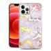 for Apple iPhone 12 /12 Pro (6.1 ) Marble Pattern Design Electroplated Hybrid ShockProof Hard PC + TPU Protective Stylish Cover Xpm Phone Case [Pink Marble]