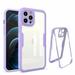 Clear Case for iPhone SE 2020 / iPhone 8 / iPhone 7 (4.7 Inch) Acrylic Clear Back Cover Built-in Screen Portector Cute Silicone Case Protective Phone Cases Slim Fit Lightweight Case (Purple)