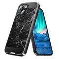 Capsule Case Brushed Case Compatible with iPhone 13 Mini [Shockproof Texture Heavy Duty Black Case Phone Cover] for iPhone 13 Mini 5.4 inch All Carriers (Black Marble Print)