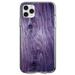 DistinctInk Clear Shockproof Hybrid Case for iPhone 13 PRO (6.1 Screen) - TPU Bumper Acrylic Back Tempered Glass Screen Protector - Purple Weathered Wood Grain Print - Printed Wood Grain Image