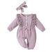 adviicd Rompers Little Girls Jumpsuit Lace Girl Baby One Romper Bow Cotton Clothes Piece Jumper Suit for Girls