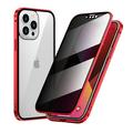Dteck Case for iPhone 13 Pro 6.1-inch Magnetic Adsorption Metal Case Anti Spy Privacy Double Side Tempered Glass Full Cover 360Â° Anti-peeping Protective Case Red